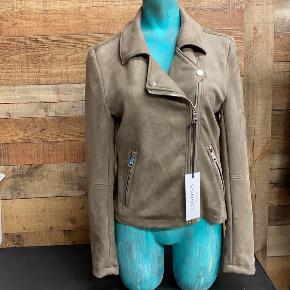 Vigoss Karen Faux Suede Moto Jacket NWT